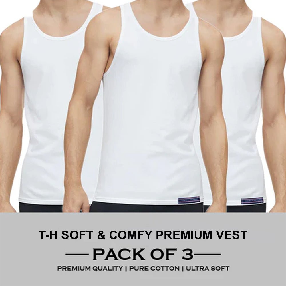 Combo Deal of Mens Vest 3 - Black & 3 - White Deal Pack of 6 - Urban Monarch
