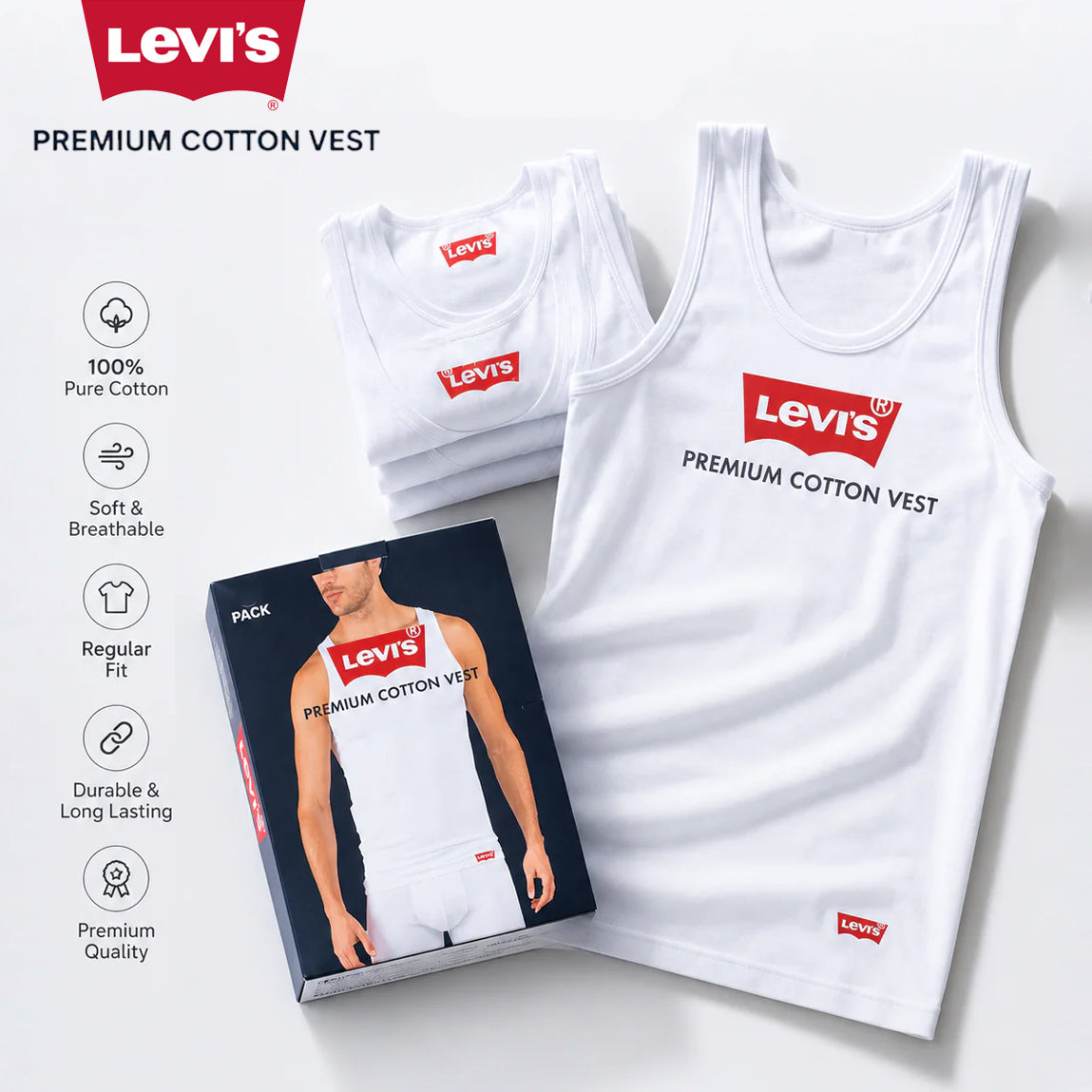 L.E.V.I.S Premium Quality Branded Vest